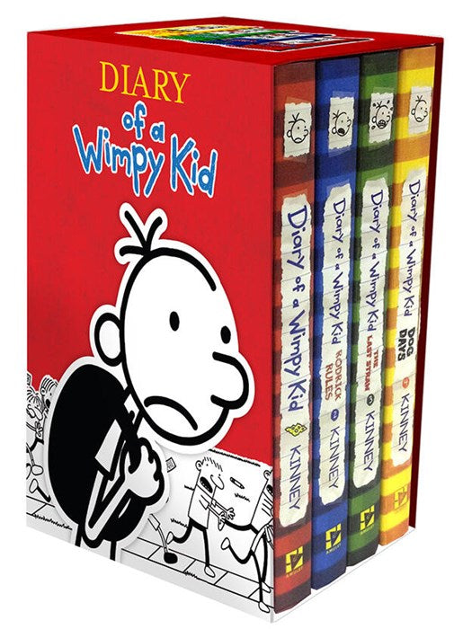 Diary of a Wimpy Kid Box of Books 1-4 Hardcover Gift Set: Diary of a Wimpy Kid, Rodrick Rules, The Last Straw, Dog Days